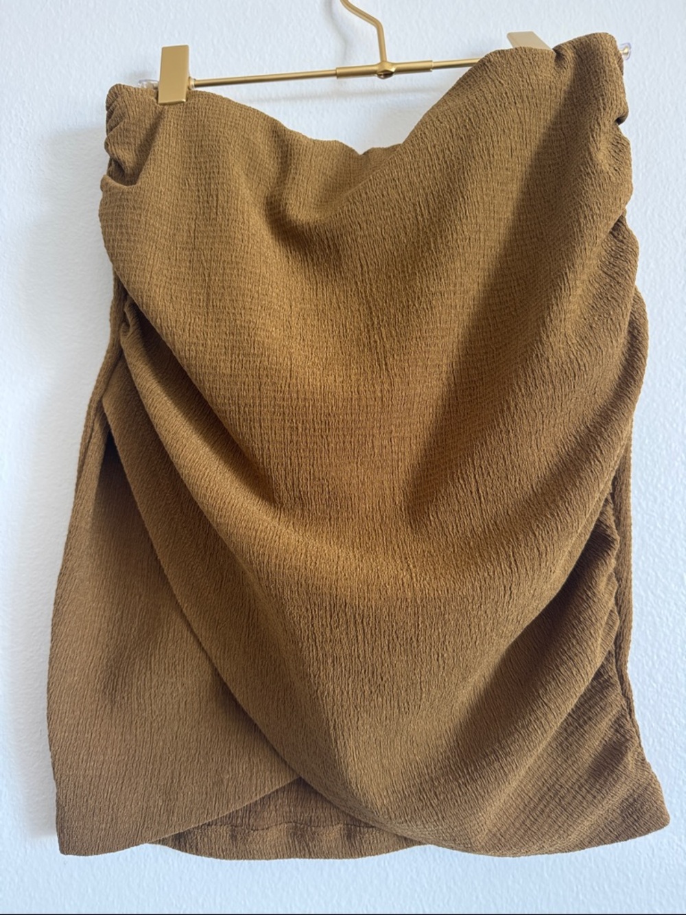 Free People Caramel Brown Textured Mini Skirt